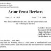 Herbert Artur Ernst 1929-2009 Todesanzeige